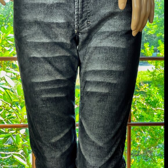 ⭐️HP⭐VERSACE COUTURE JEANS▪️Dark Gray Distressed Corduroy Low Rise Bootcut Jeans - Picture 5 of 9